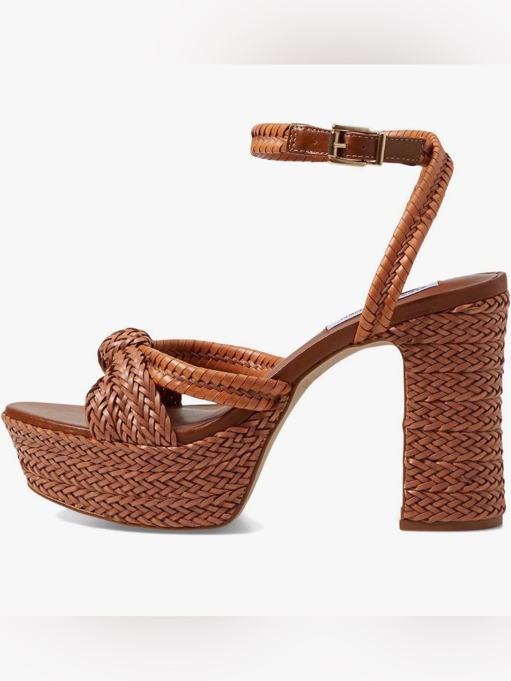 Steve Madden Ibiza Cognac Braided Platform Sandals- NEW - Picture 5 of 5